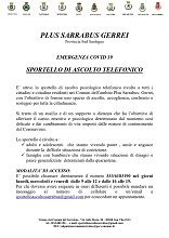 EMERGENZA COVID 19 - SPORTELLO DI ASCOLTO TELEFONICO